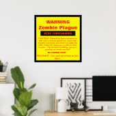 Poster Avertissement - Peste Zombie (Bureau à domicile)