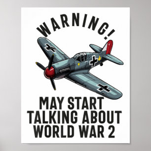 Poster Avertissement Peut Commencer À Parler De 2ème guer
