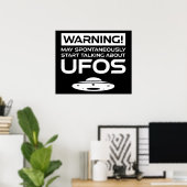 Poster Avertissement Peut Commencer Spontanément À Parler (Bureau à domicile)