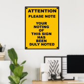 Poster Avertissement ~ Remarque ~ Signal d'avertissement  (Bureau à domicile)