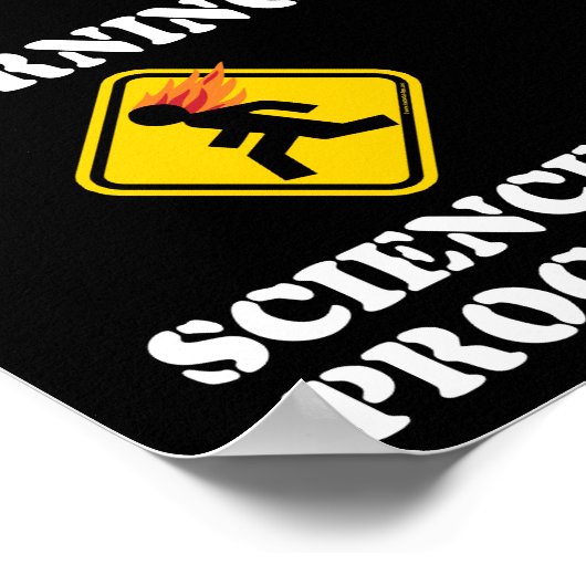 Poster Avertissement Science en cours Signal - Funny Scie (Coin)
