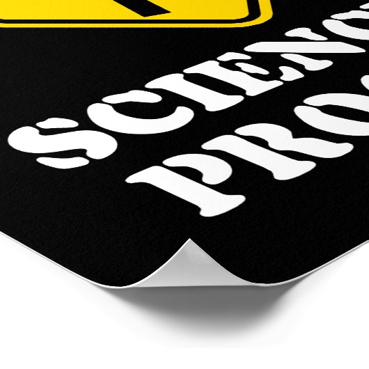 Poster Avertissement Science en cours Signal - Funny Scie (Coin)