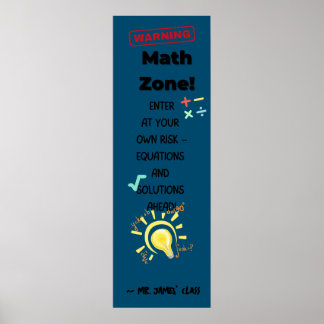 Poster Avertissement sur l'affiche de devis mathématiques