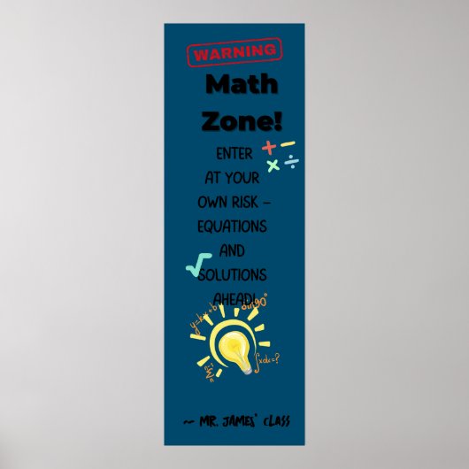 Poster Avertissement sur l'affiche de devis mathématiques (Devant)