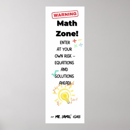 Poster Avertissement sur l'affiche de devis mathématiques (Devant)