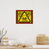 Poster Avertissement sur le crâne et les os croisés toxiq (Cuisine)