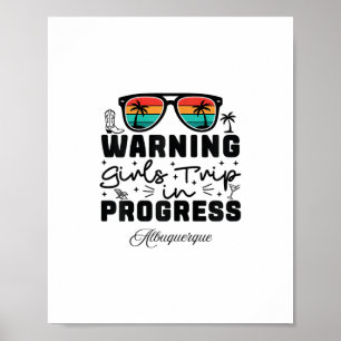 Poster Avertissement Voyage de Filles En Cours Vacances A