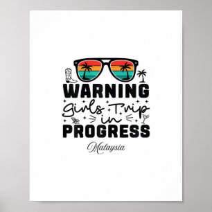 Poster Avertissement Voyage de Filles en Cours Vacances M