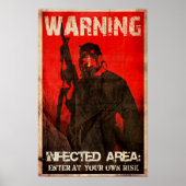 POSTER AVERTISSEMENT : ZONE INFECTÉE (Devant)
