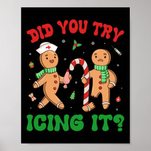 Poster Avez-Vous Essayé De Le Faire Grignoter Rétro Noël