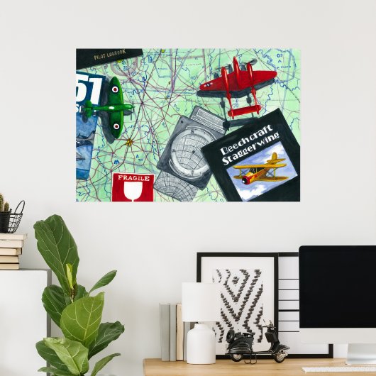 Poster Aviation (Bureau à domicile)
