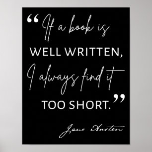 Poster Avid Reader II - Citation Jane Austen