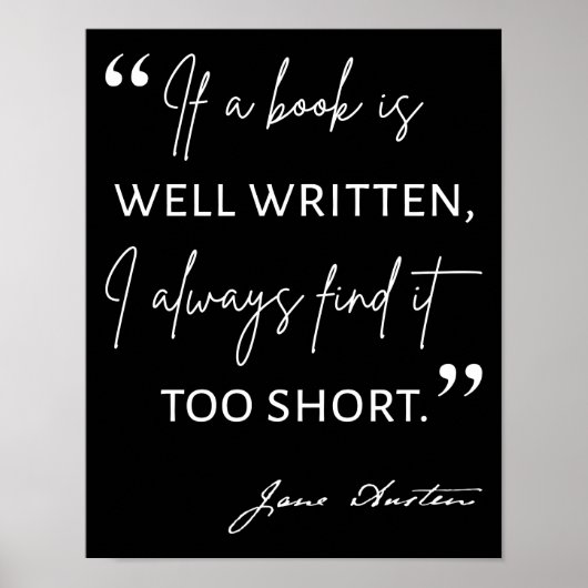 Poster Avid Reader II - Citation Jane Austen (Devant)