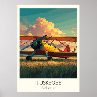 Poster Avion Ancien Tuskegee Alabama