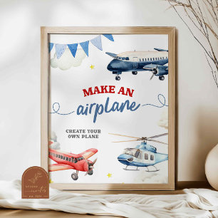 Poster Avion Anniversaire Faire un avion panneau personna