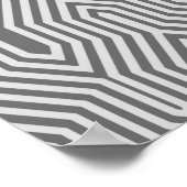 Poster Avion Art Déco, Graphite et Silver Grey (Coin)