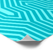 Poster Avion Art Déco, Turquoise, Turquoise et Aqua (Coin)