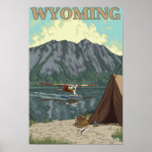Poster Avion Bush et pêche - Wyoming (Devant)