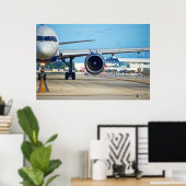 Poster Avion circulant vers le départ (Bureau à domicile)