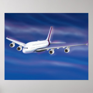 Poster Avion Commercial à Deux Ponts