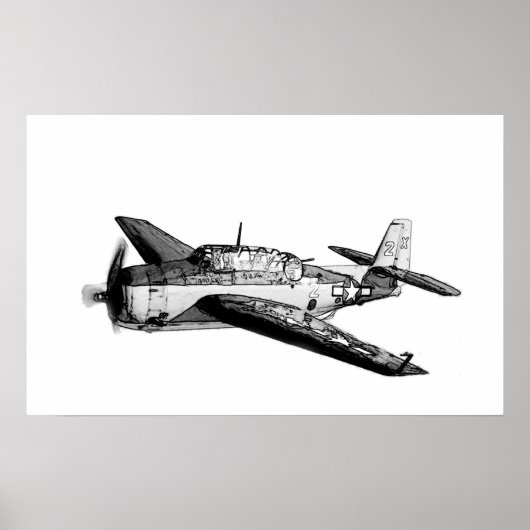 Poster Avion de chasse 2ème guerre mondiale (Devant)