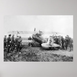 Poster Avion de chasse allemand WW1, années 1910