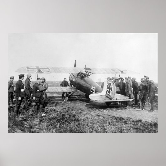 Poster Avion de chasse allemand WW1, années 1910 (Devant)