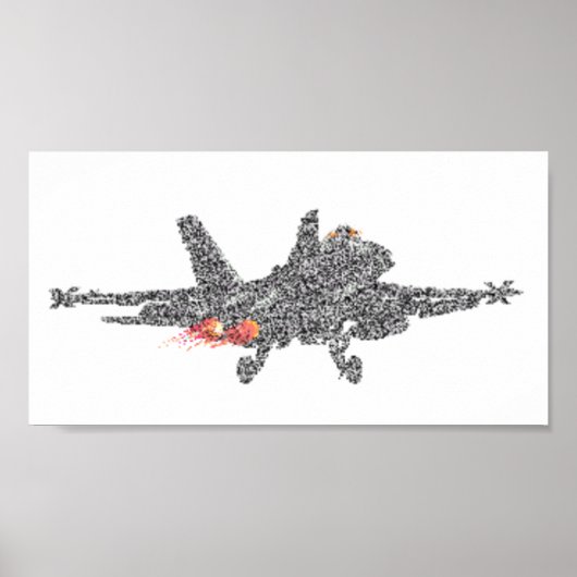 Poster Avion de chasse F18 Hornet - statique (Devant)