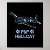 Poster Avion de chasse F6f Hellcat de la Seconde Guerre m (Devant)