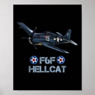 Poster Avion de chasse F6f Hellcat de la Seconde Guerre m