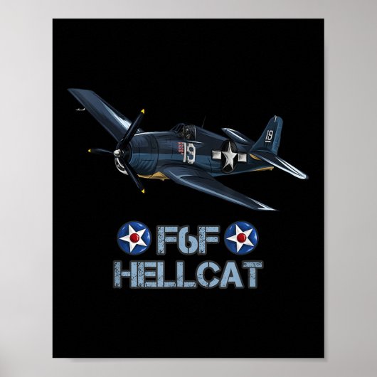 Poster Avion de chasse F6f Hellcat de la Seconde Guerre m (Devant)