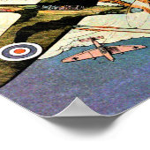 Poster Avion de chasse Spitfire Vintage (Coin)