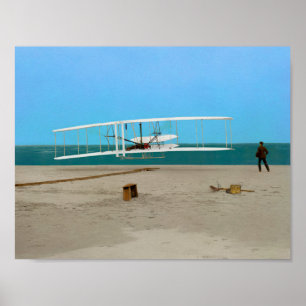 Poster Avion de cru de frères de Wright de premier vol