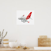 Poster Avion de dessin (Cuisine)