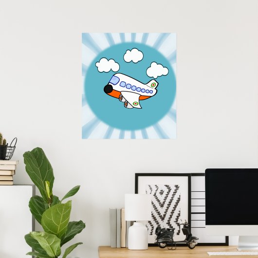 Poster Avion de dessin (Bureau à domicile)