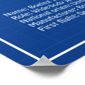 Poster Avion de ligne 787 - Plan de dessin du plan direct (Coin)