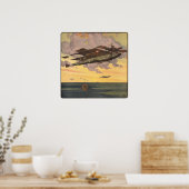 Poster Avion de mer de science-fiction vintage (Cuisine)
