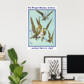 Poster Avion de singe aillée (Bureau à domicile)