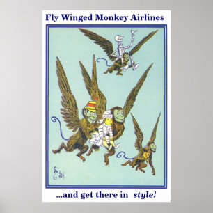 Poster Avion de singe aillée