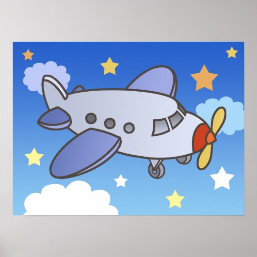 Poster Avion en plein vol (Devant)