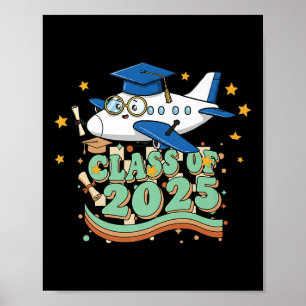 Poster Avion Graduate Cl De 2025 Enfants Hommes Femmes Gr