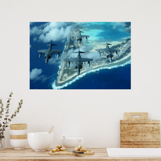 Poster Avion Harrier II AV-8B (Cuisine)