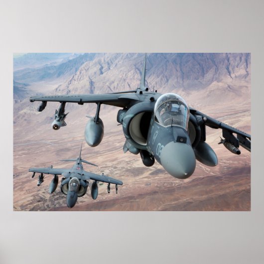 Poster Avion Harrier II AV-8B (Devant)