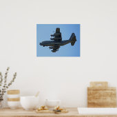 Poster Avion Hercules C-130 avec Silhouette F-35 (Cuisine)