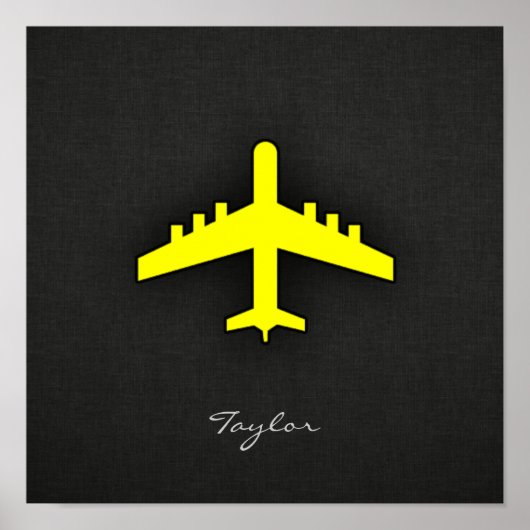 Poster Avion jaune canari (Devant)