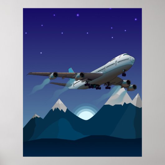 Poster Avion. Jumbo jet. (Devant)