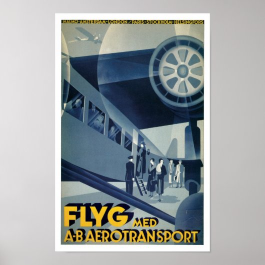 Poster Avion Med A-B Aérotransport (Devant)