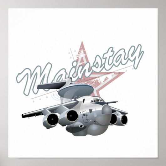 Poster Avion militaire de dessin (Devant)