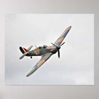 Poster Avion militaire vintage avion de chasse 2ème guerr