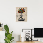 Poster Avion papillon (Bureau à domicile)
